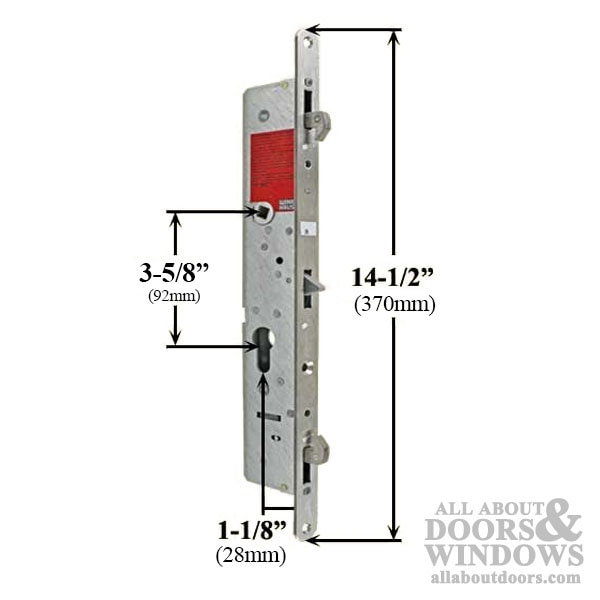 Winkhaus 2 Hook Multi-Point Lock for Sliding Patio Door 28mm Backset Length