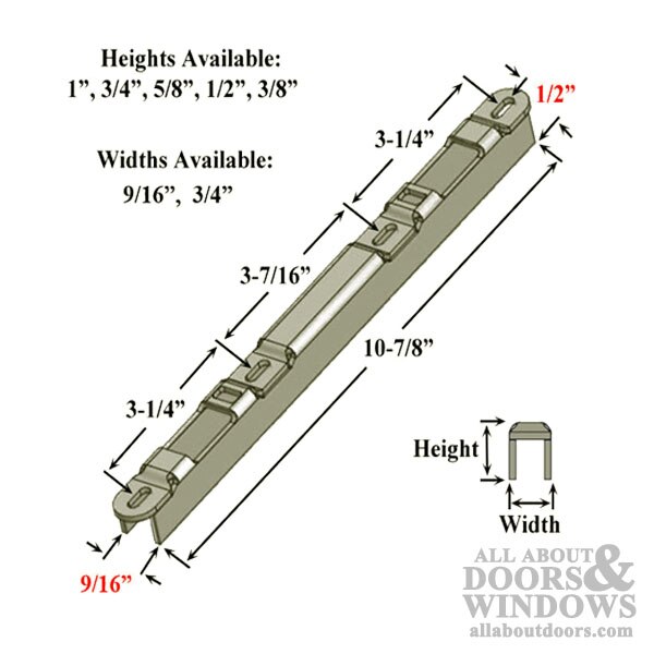 15163YDI Sliding Patio Door Raised Double Hole Keeper