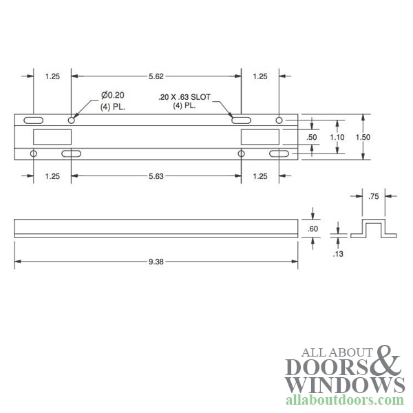 Dimensions – Sliding Door Keeper