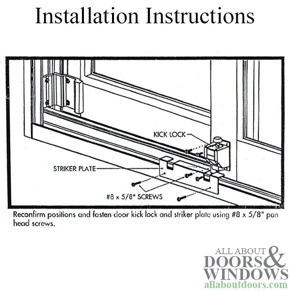 Installation Guide for Foot Bolt Keepers