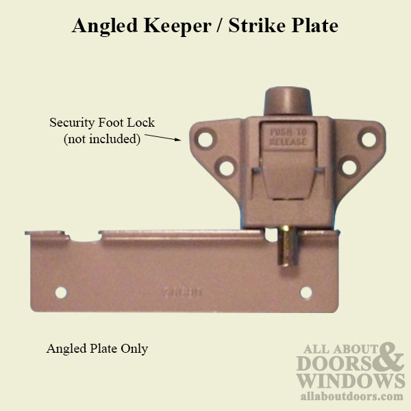Auxiliary Strike Plate, Foot Bolt Keeper, Truth 2 Hole Angled