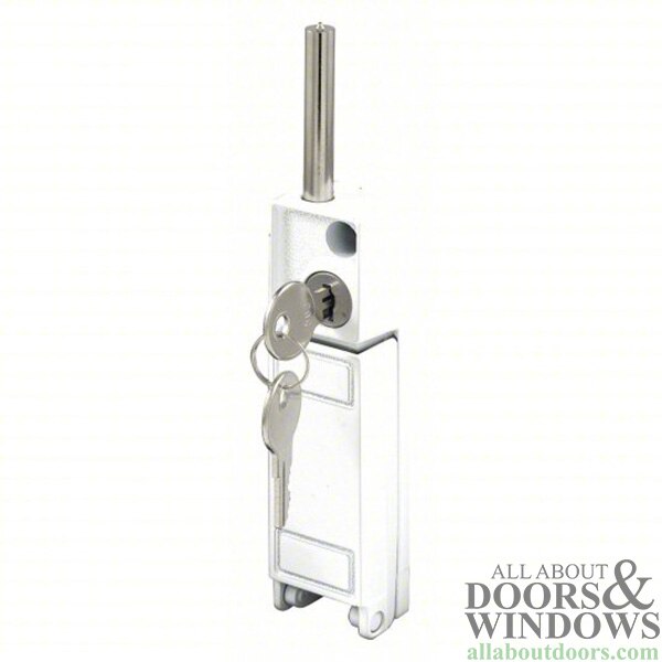 Keyed Sliding Patio Door Bolt Lock - White