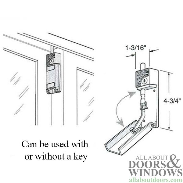 Keyed Sliding Patio Door Bolt Lock Dimensions and Installed
