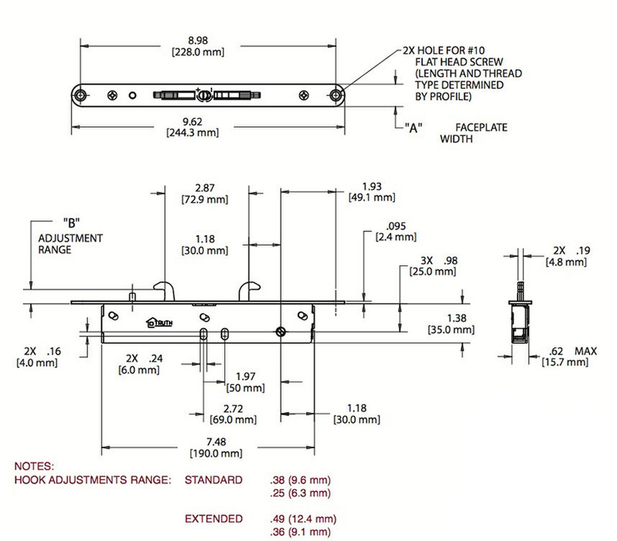 Nexus 2-Point Mortise Lock