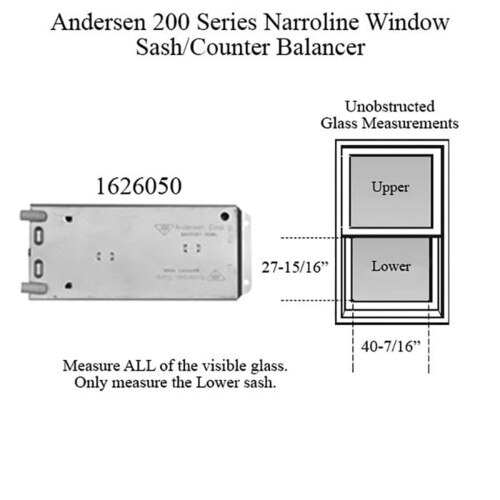 Contrapeso Andersen 200 Narroline Equilibrador 837 Doble Suspensión Para Ventanas De Guillotina