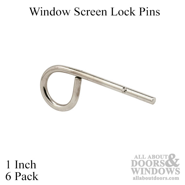 Window Screen Plunger Pin, Nylon, 1-1/2” Long , Set of 4