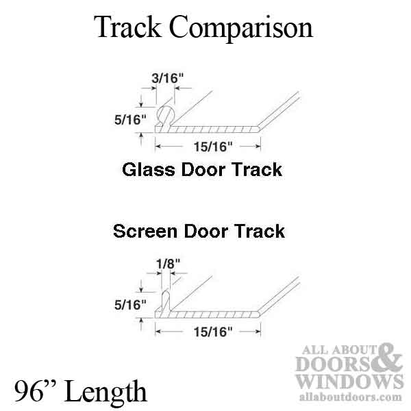 Patio Screen Replacement Track 96 Inch Aluminum