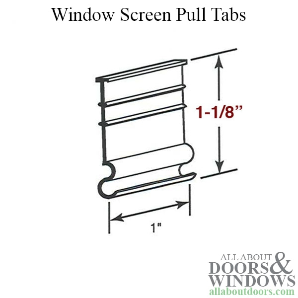 Vinyl Window Screen Pull Tabs, 6 Pack – Available in Multiple Colors, Dimensions