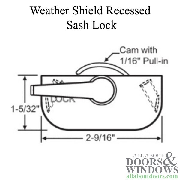 WeatherShield Sash Lock Dimensions