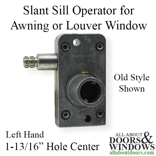 Awning or Jalousie / Louver Operator, Slant Sill, 1-13/16" - Left Handed, Mini Size