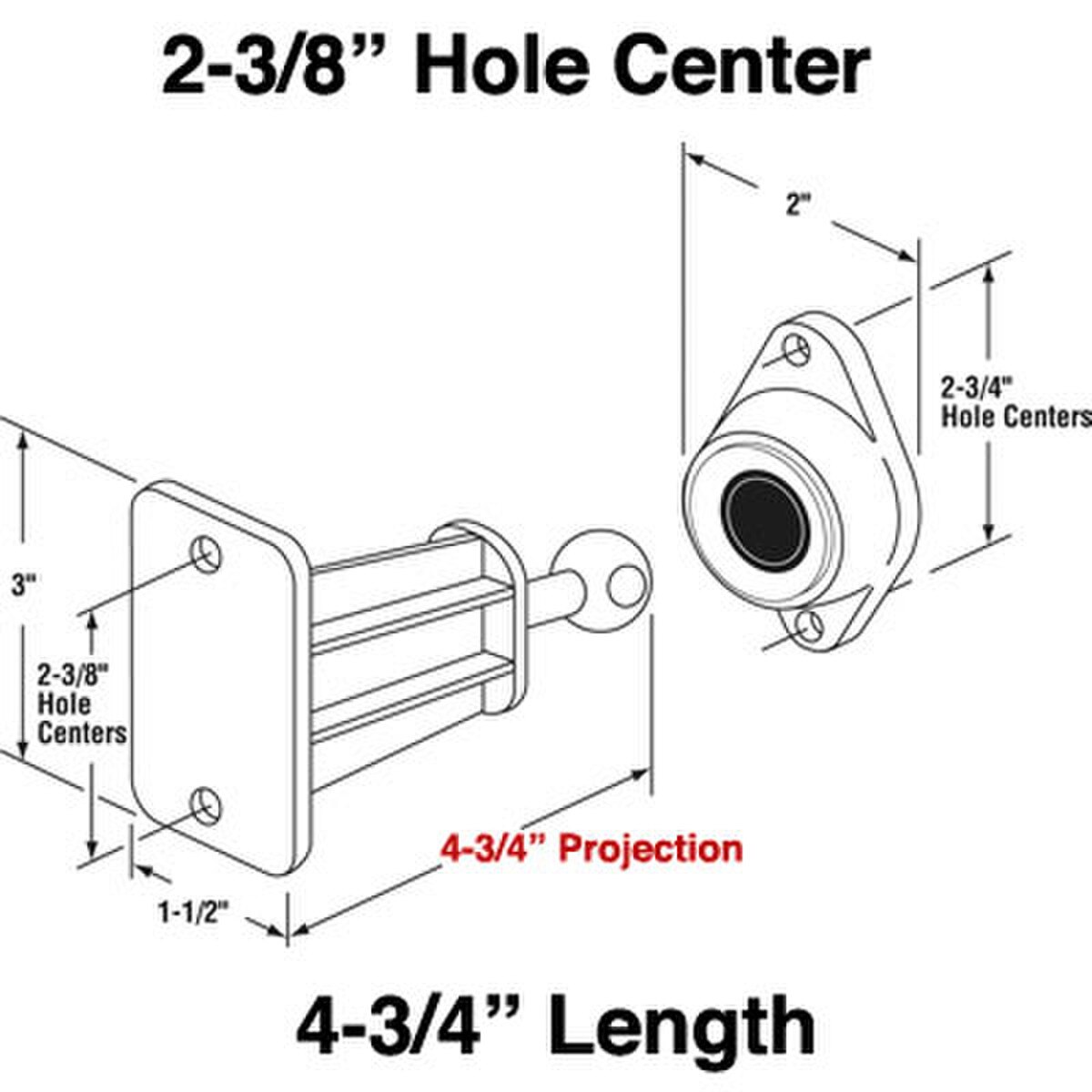 R V DOOR HOLDER ROD 4-3/4 inch & RETAINER