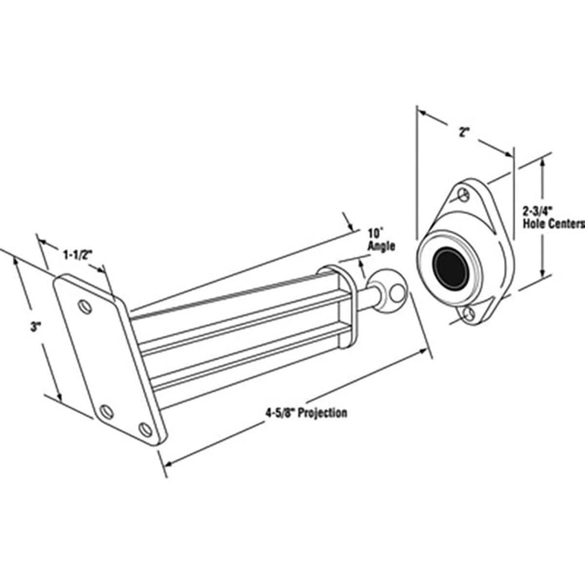 R V DOOR HOLDER ROD 4-3/4 inch Curved & RETAINER