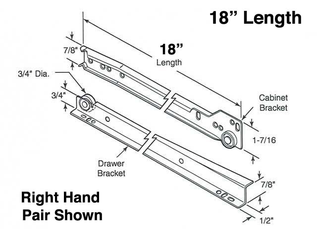 Drawer Slide Kit - 18 In Pair