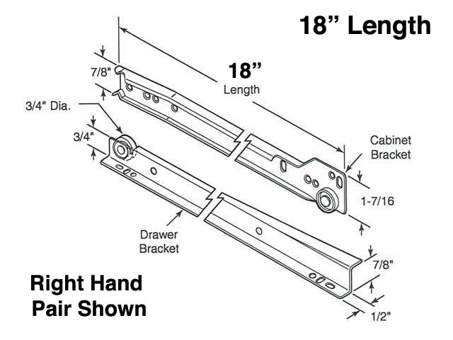 Drawer Slide Kit 18 Inch