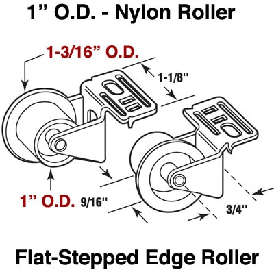 Roller Drawer Guide L & R Pairs 1-3/16 Inch - Dimensions