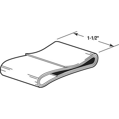 Shower Door Bottom Seal / Sweep - Flat 1-1/2 inch - Gray - Dimensions