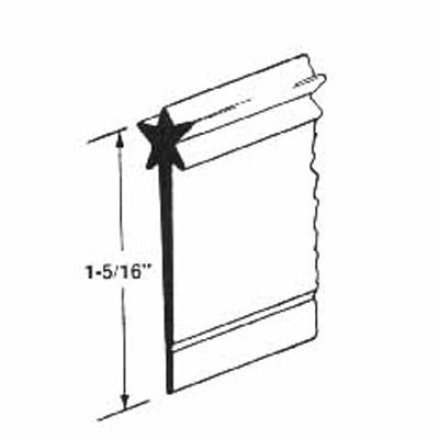 Shower Door Bottom Seal / Sweep, Star Tip, 1-5/16 inch - Dimensions