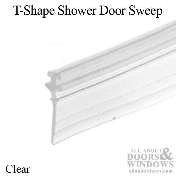 Clear Vinyl Shower Door Bottom Water Seal 36" Replacement Sweep T-Shaped Insert 