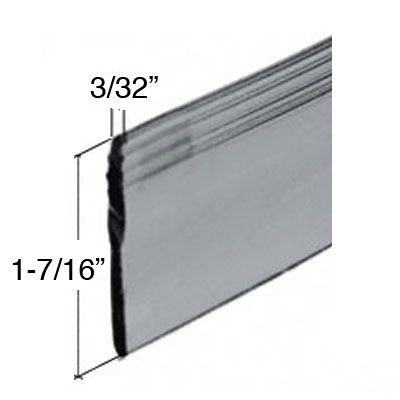 Shower Door Bottom Seal / Sweep 3/32 x 1-7/16 - Flat - Gray