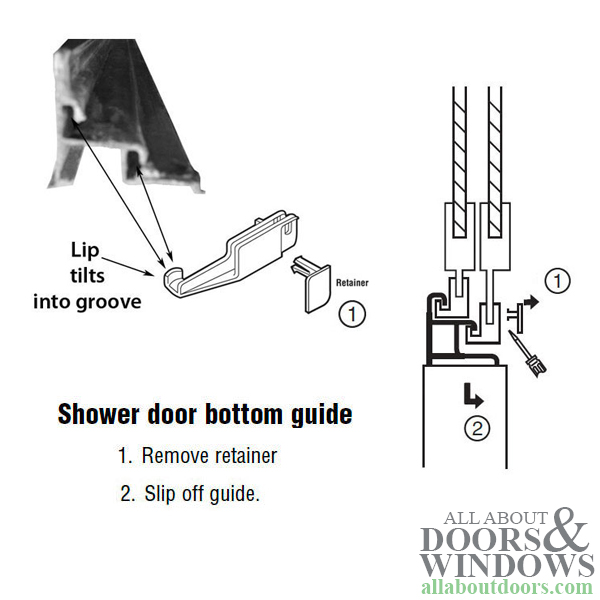 Bottom Retainer Sliding Shower Door Panel, How To Fix Sliding Shower Door Bottom Guide