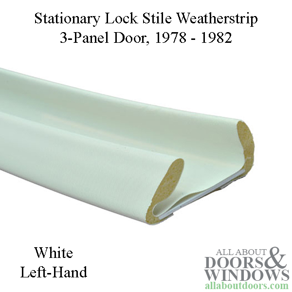 Left hand lock stile weatherstrip