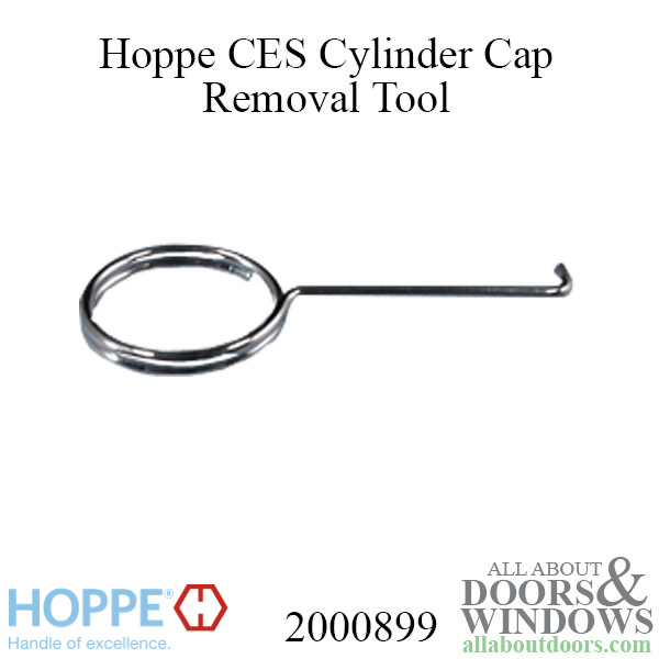 Hoppe cap removal tool used to remove plastic cap from CES cylinders