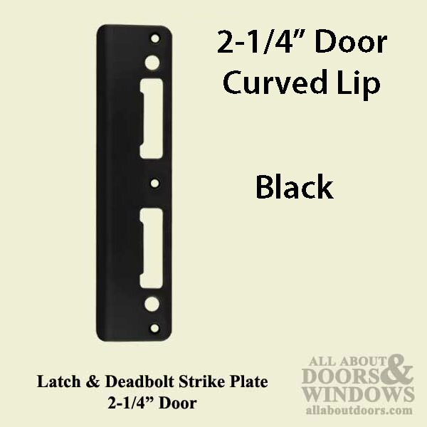Latch and Deadbolt Strike Plate – PC0015N, 2-1/4 Inch Door, Black Finish