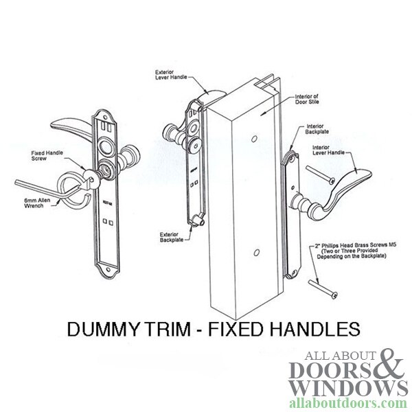 2034431BLEM Dummy Handle Set Oil Rubbed Brass