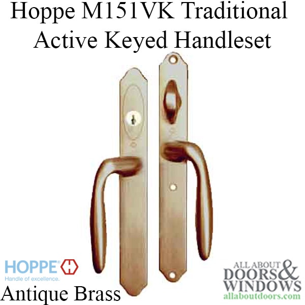 Keyed Handle-set in Antique Brass