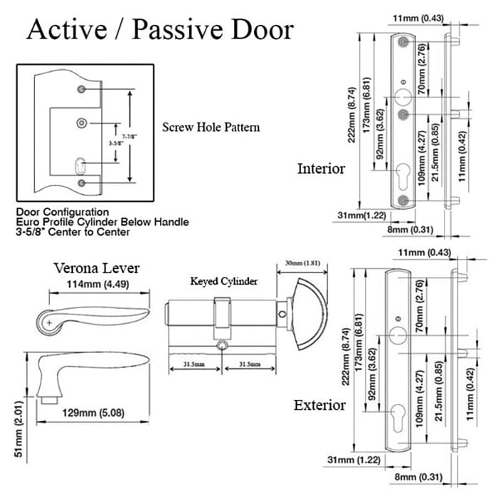 バカヤロー461 HOPPE Multipoint Lock Handle Set with Verona Lever Active