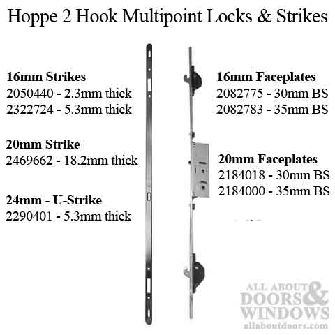 Hoppe 2 Hook Multipoint Locks and Strikes