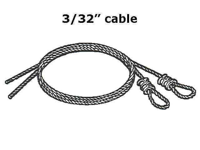 Steel Extension Cable for Garage Door 12ft, 3/32 diameter
