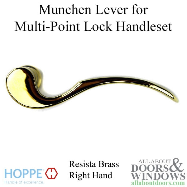 Hoppe Munchen lever handle for right handed multipoint lock handlesets