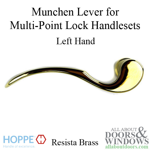 Hoppe Munchen lever handle for left handed multipoint lock handlesets