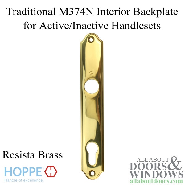 HOPPE traditional interior backplate M374N for active or inactive handlesets