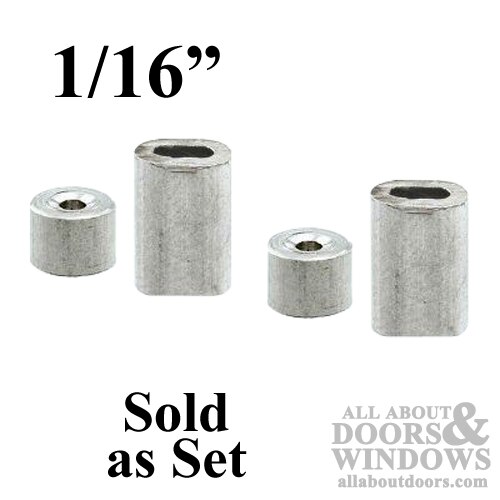 Cable Ferrules and Stops for Garage Doors - Set of 2