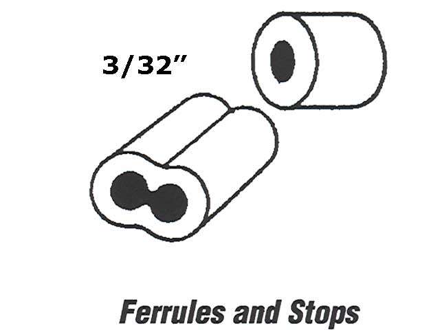 3/32 Inch Durable Ferrules and Stops for Garage Door Systems