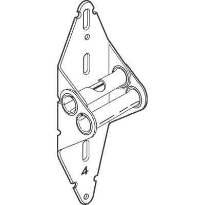 3" Standard No. 4 Hinge for Garage Door Rollers – 7/16" Stem