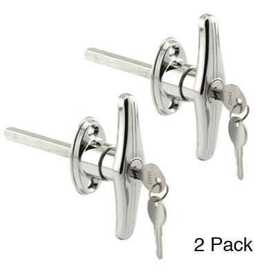 Chrome T-Handle 3in Shaft 2pk