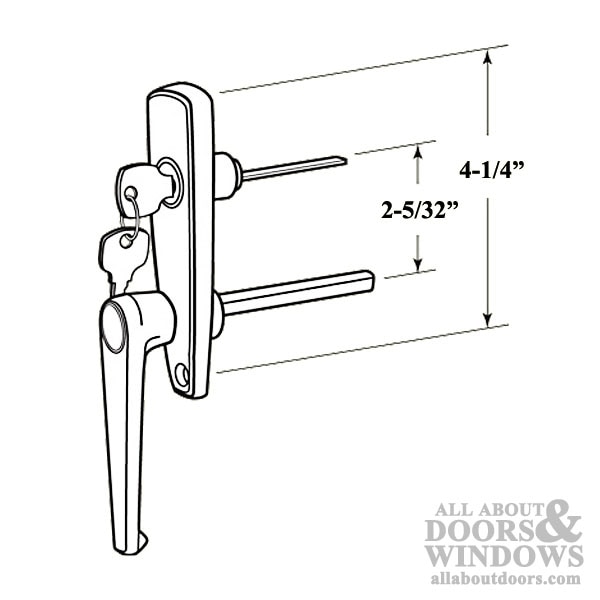 L Handle and Locking Unit – Chrome Finish for Garage Doors