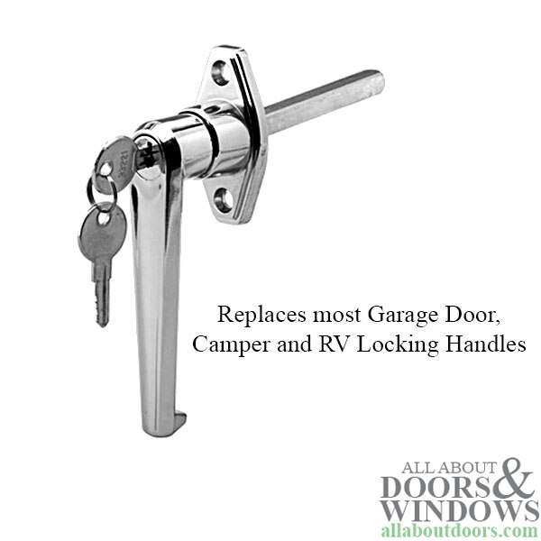 Locking L Handle With Keys For Garage Doors Campers Rvs Chrome
