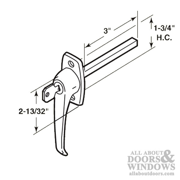 Brass L-Handle Dimensions