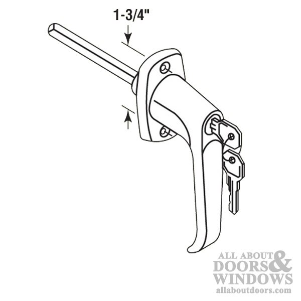 Brass L-Handle Hole Centers