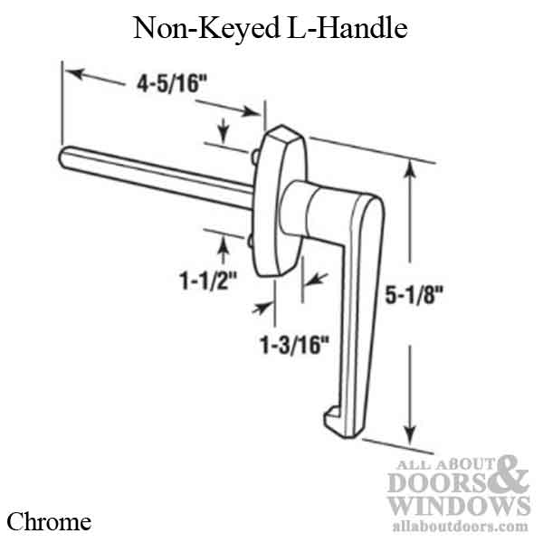 Non-Keyed L-Handle - Dimensions