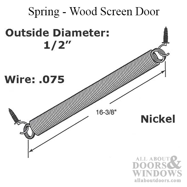 Spring for Wood Screen Door Line Drawing
