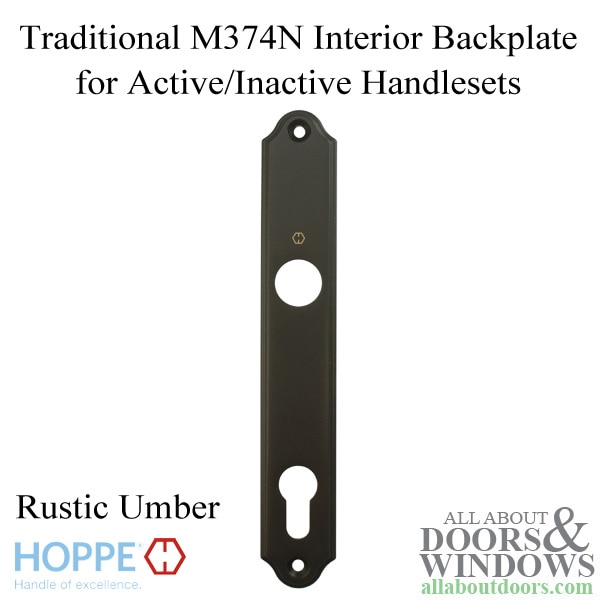 HOPPE traditional interior backplate M374N for active or inactive handlesets