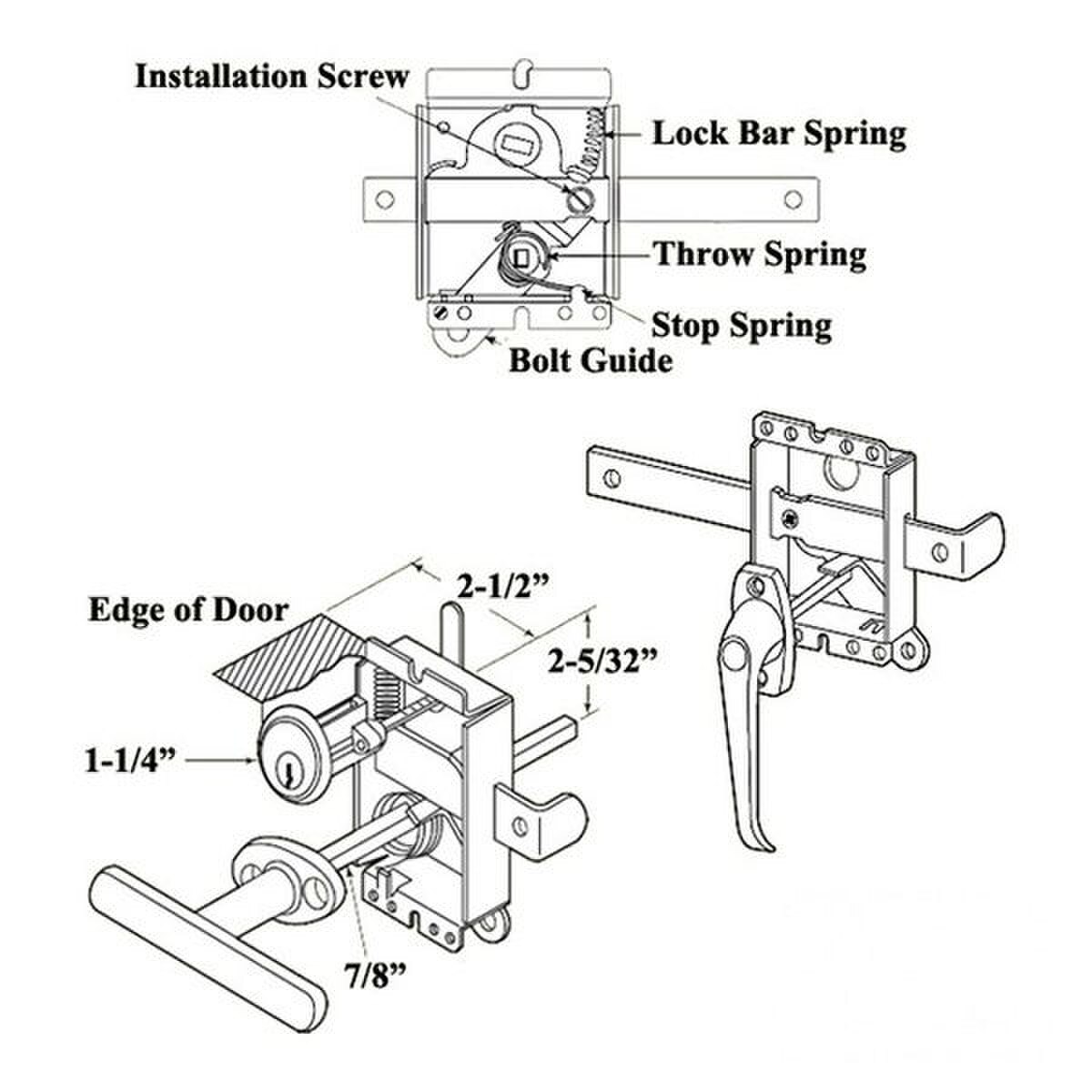 Heavy Duty Spring Loaded Side Lock with Latch Bolt Release Lever ...