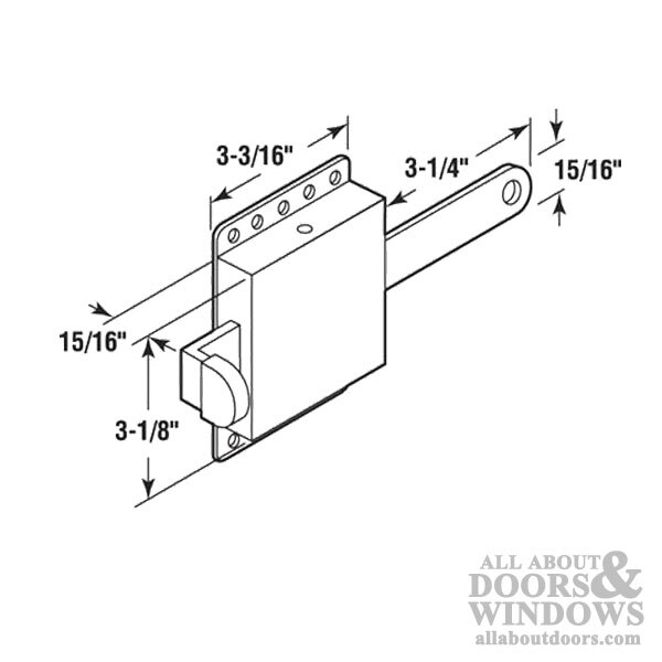 Inside Deadlock for Garage Doors Line Drawing