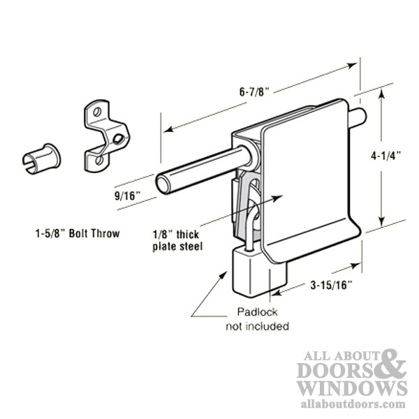 Tamper-Proof Lock for Garage and Shed Line Drawing