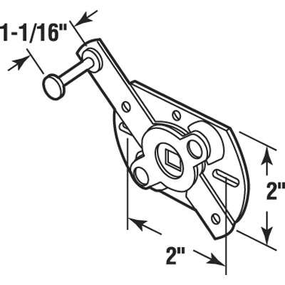 Swivel Latch / Lock – Center Mount Line Drawing